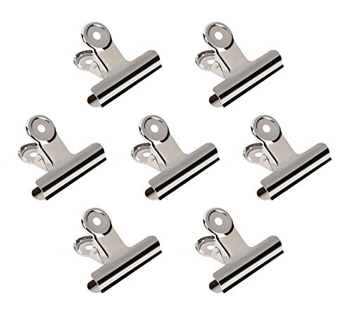 HomeImpel 20 Pack 2 Inch Polished Steel Clips, Metal Bulldog Binder Clips, Large Hinge Paper Clips Clamps for Food Bags, Pictures Photos, Art Crafts, Home Office Supply (Silver) - Image 1