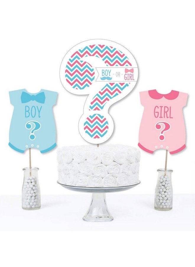 Big Dot of Happiness Chevron Gender Reveal Gender Reveal Party Centerpiece Sticks Table Toppers Set Of 15  - Image 4