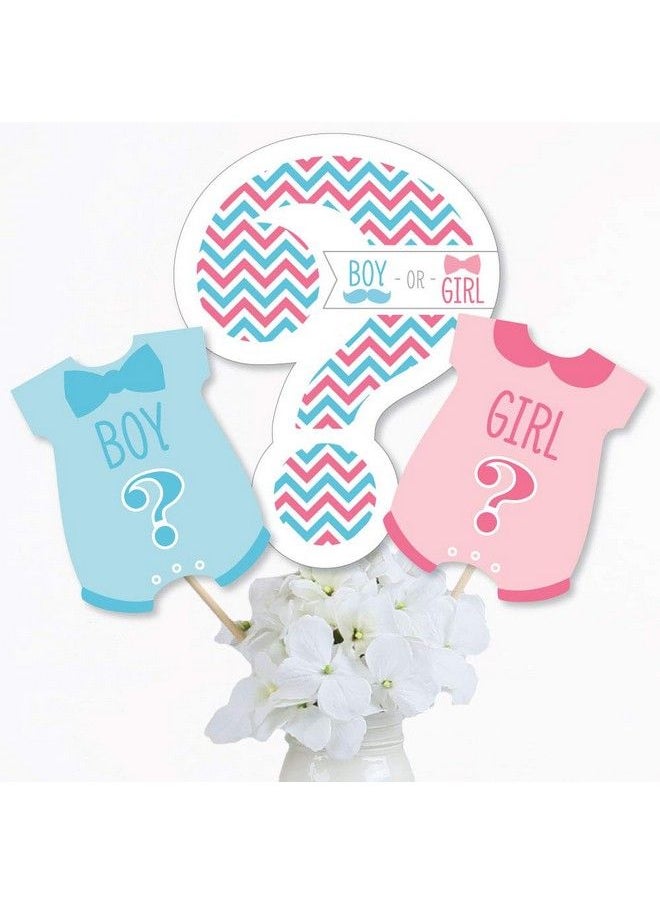 Big Dot of Happiness Chevron Gender Reveal Gender Reveal Party Centerpiece Sticks Table Toppers Set Of 15  - Image 3