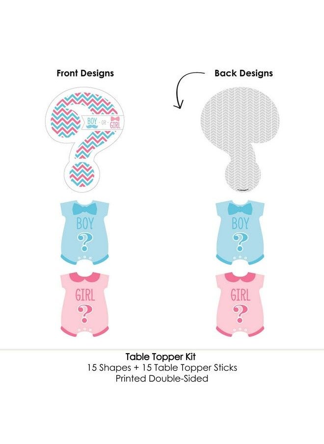Big Dot of Happiness Chevron Gender Reveal Gender Reveal Party Centerpiece Sticks Table Toppers Set Of 15  - Image 5