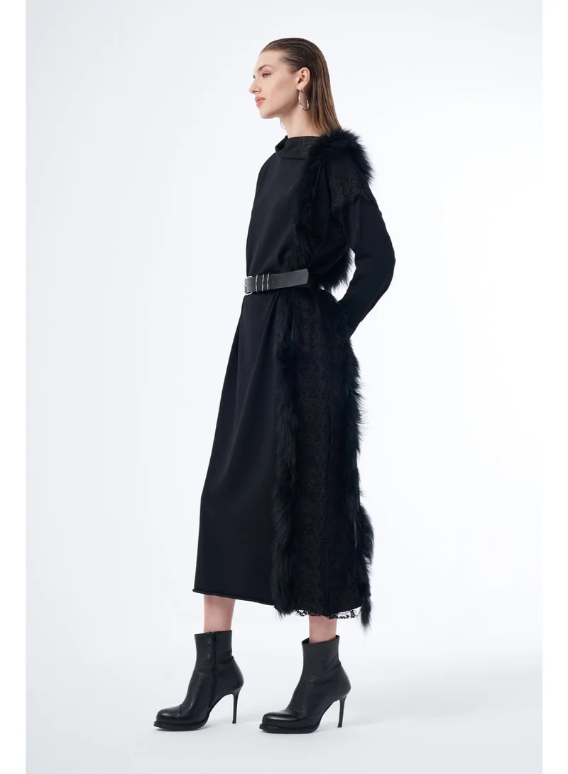 MissWhence Fur Knit Wear Dress