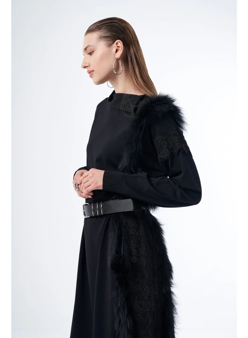 MissWhence Fur Knit Wear Dress