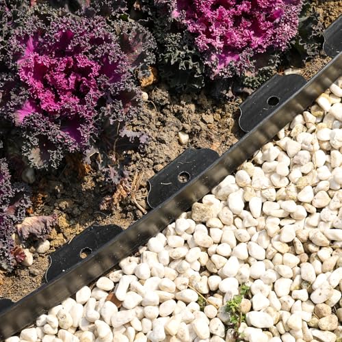 Hemikaki 4 Inch Tall Garden Edging Border 66FT with 90pcs Spikes, Plastic Edging Border for Landscaping, Lawn, Garden, Flower Beds, Paver, Pathway - Image 5