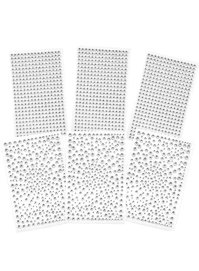 Peachjoy 2100 Pcs Rhinestone Stickers, Self Adhesive Crystal Glitter Diamond Art Gemstone Stickers for  Diy Nail Phone Case Decoration (Transparent 6pcs) - Image 1