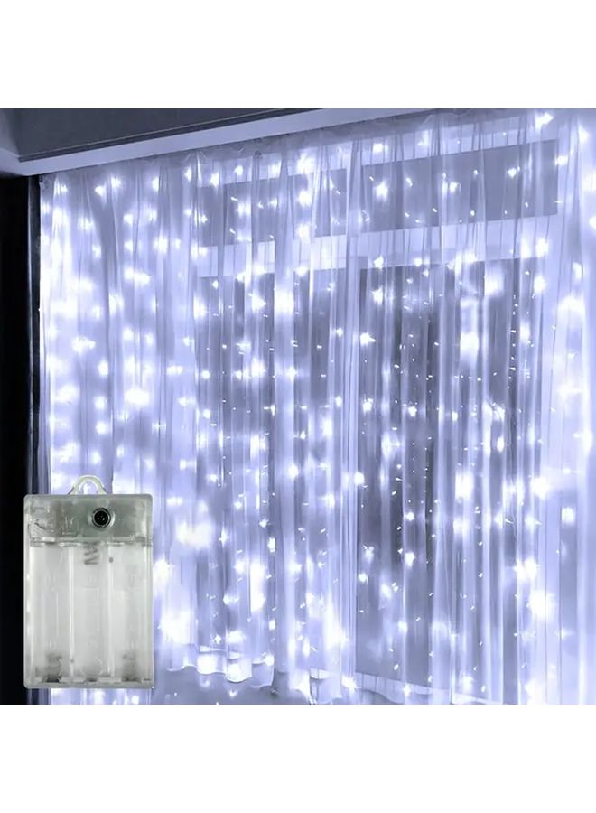 أضواء الستارة الخيالية ذات 300 مصباح LED ذو لون أبيض دافئ، تعمل بالبطارية، 8 أوضاع، طولها 9.84 قدم - Image 5