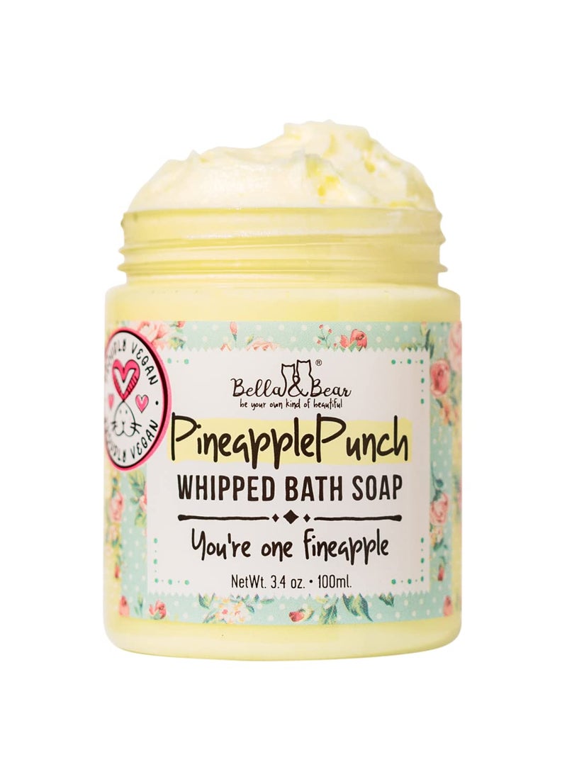 Bella and Bear - Bella  Bear Pineapple Whipped Soap  Paraben Free  CrueltyFree Vegan Body Wash And Shave Cream 34 oz - Image 1