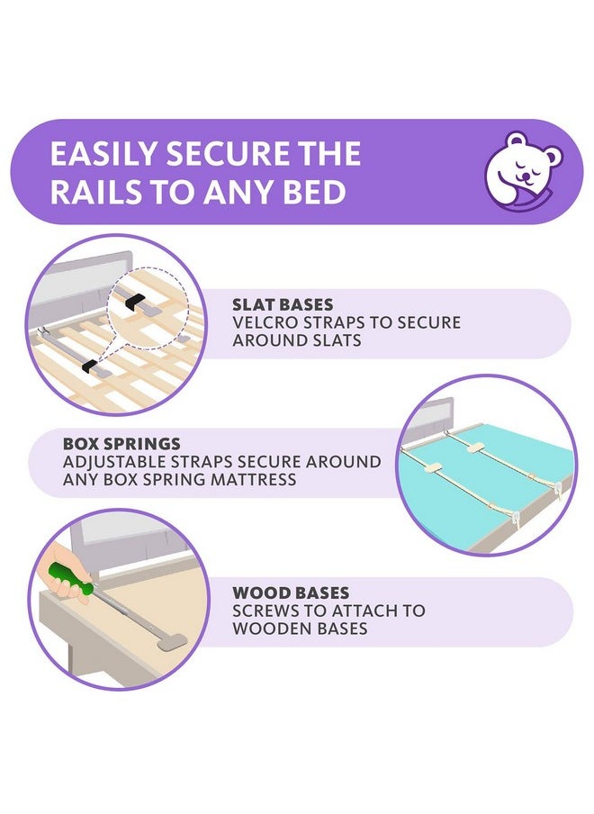 ComfyBumpy 59 Inch Extra Long Toddler Bed Rails - Baby Bed Rail Guard For Kids, Twin, Full, King And Queen Beds - Adjustable Bed Rail For Toddlers - Baby Bed Side Bedrails - Gray, Xl (59" X 19.5")  - Image 5