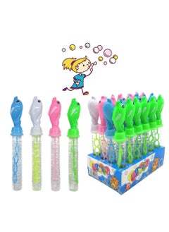 l'elefante 4 Pcs Dolphin Bubble Wand Set for Kids – Colorful Bubble Stick with Soap Solution – Outdoor Summer Toy Gift  - Image 1