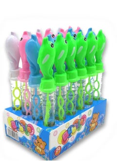 l'elefante 4 Pcs Dolphin Bubble Wand Set for Kids – Colorful Bubble Stick with Soap Solution – Outdoor Summer Toy Gift  - Image 4