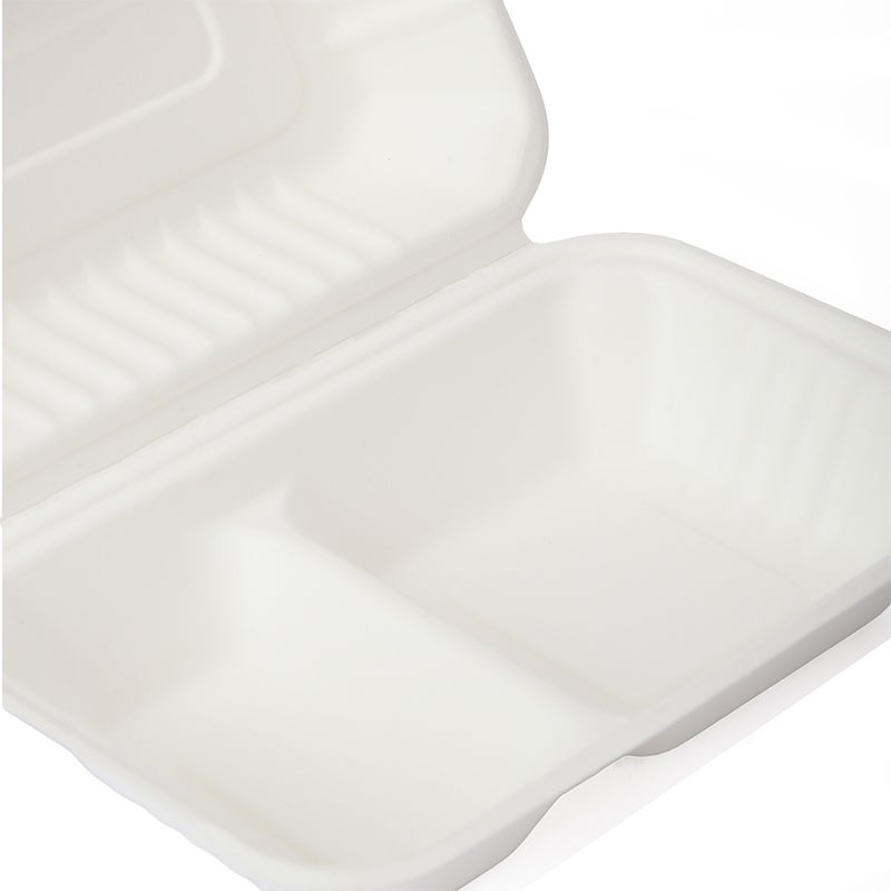 Eco-friendly Paper To-Go Box, Rectangle, Partitioned - Image 2