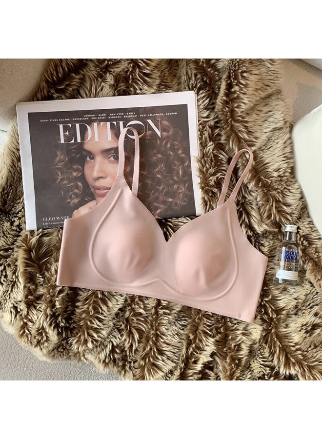 Kj Brand Pure French Style Rabbit Ear Lingerie Women's Bra Large Bust Minimizing Wireless Triangle Cup Premium Bra - Image 1