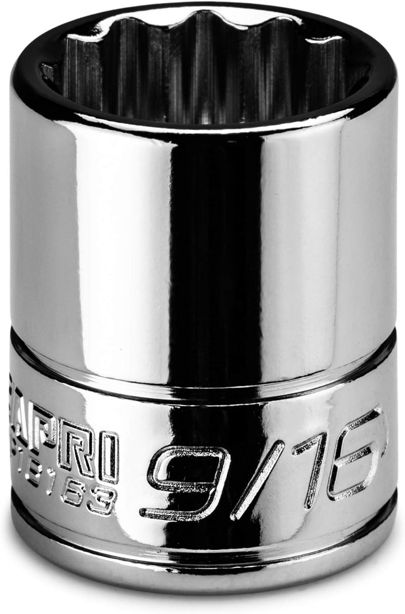 Capri Tools 9/16 in. Shallow Socket, 1/4 in. Drive, 12-point, SAE - Image 1