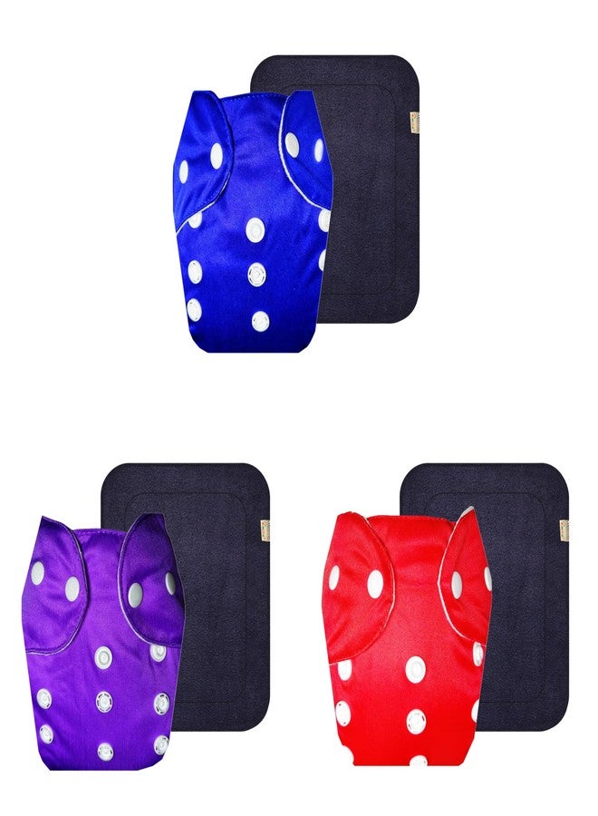 Dumbledo Lite Cloth Diaper with Black Insert (Pack of 3) | Snug Fit | Reusable & Washable | Adjustable Snaps | Ideal for Toddlers | 3 Months - 2 Years | Unisex Baby - Image 1