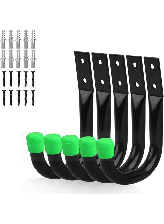 5Pack J Shaped Heavy Duty Utility Hooks Mixed Colors Garage Wall Mounted Storage - Image 1
