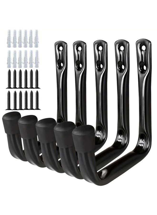 5Pack J Shaped Heavy Duty Utility Hooks Mixed Colors Garage Wall Mounted Storage - Image 2