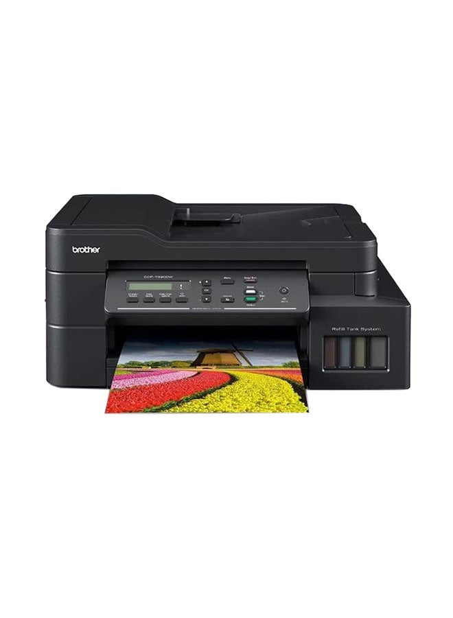بروذر طابعة نفث الحبر بالألوان DCP-T820DW لاسلكية 3 في 1 مع نظام خزان لإعادة التعبئة أسود - Image 1