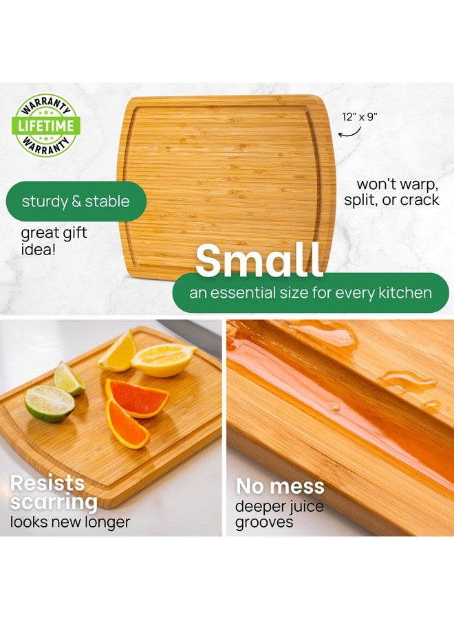 Greener Chef GREENER CHEF 12 Inch Bamboo Cutting Board with Lifetime Replacements - Small Wooden Chopping Board for Kitchen, Butcher Block, Meat, Veggies, and Charcuterie  - Image 4