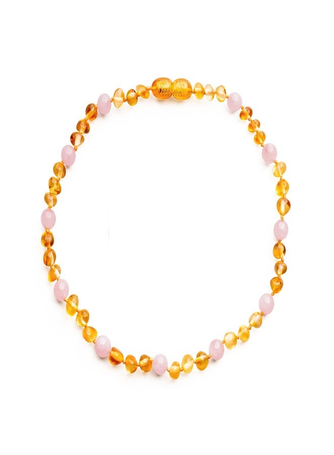 Baltic Proud Amber Necklace for Women and Men (Authentic, Certified) - 18 inches, Honey Rose (Polished) - Unisex Amber Jewelry for Adults - Bead Necklace - Image 1