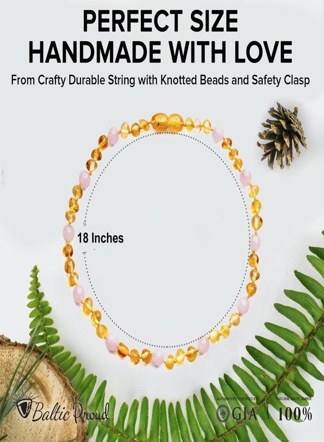 Baltic Proud Amber Necklace for Women and Men (Authentic, Certified) - 18 inches, Honey Rose (Polished) - Unisex Amber Jewelry for Adults - Bead Necklace - Image 3