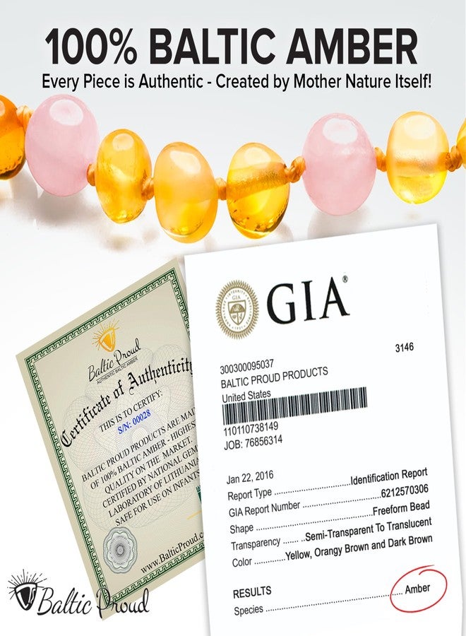 Baltic Proud Amber Necklace for Women and Men (Authentic, Certified) - 18 inches, Honey Rose (Polished) - Unisex Amber Jewelry for Adults - Bead Necklace - Image 2