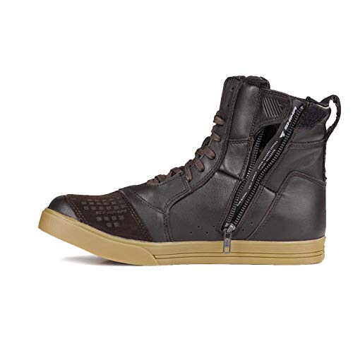 SHIMA Blake Motorcycle Shoes for men - Leather, Breathable, Reinforced Street Riding Shoes with Side Zipper, Ankle Support, Anti-Slip Sole, Gear Pad (Brown, 9,5) - Image 3