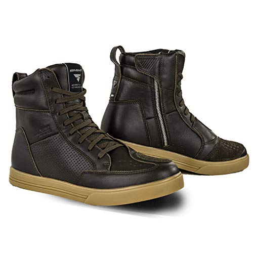 SHIMA Blake Motorcycle Shoes for men - Leather, Breathable, Reinforced Street Riding Shoes with Side Zipper, Ankle Support, Anti-Slip Sole, Gear Pad (Brown, 9,5) - Image 1