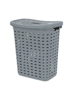 Sterilite Weave Pattern Waterproof Laundry Basket with Lid Brown 19.1 x 13.7 x 22.8 Inch 1276  - Image 2