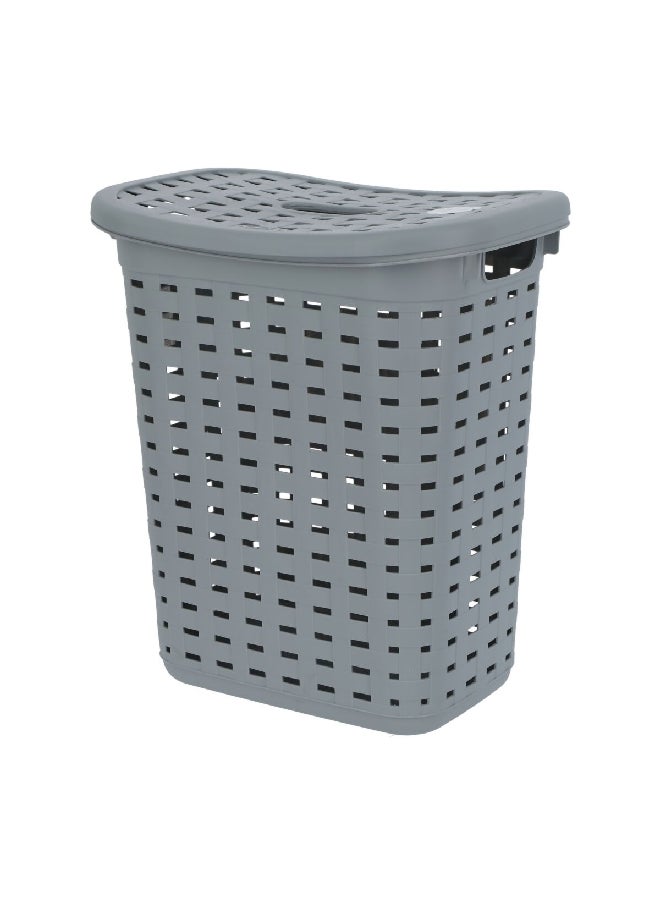 Sterilite - Weave Pattern Waterproof Laundry Basket with Lid Brown 19.1 x 13.7 x 22.8 Inch 1276 - Image 1