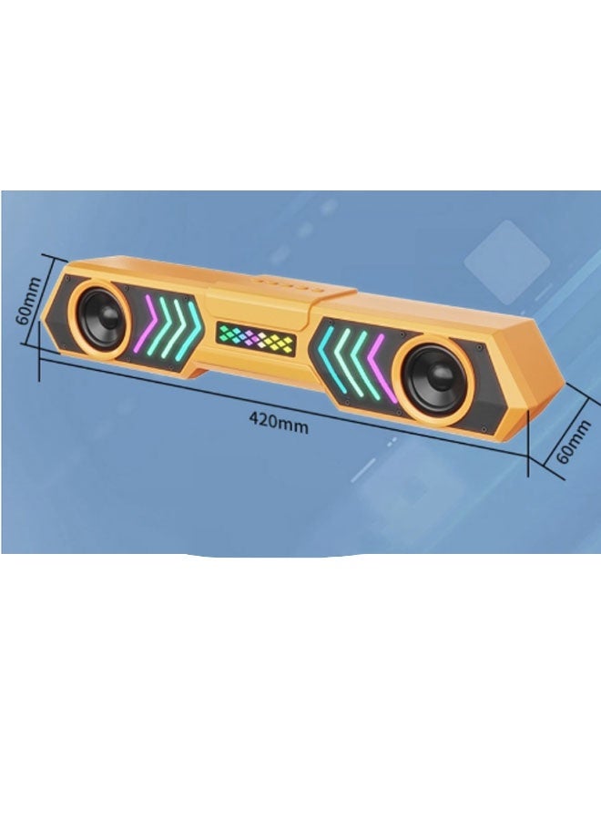 نيوترل مكبر صوت بلوتوث V11 PRO Mecha Echo Wall للألعاب يتميز بإضاءة RGB مبهرة وإمكانية تشغيل الموسيقى والرد على المكالمات. مثالي لجلسات الألعاب وحفلات أعياد الميلاد والتجمعات الخارجية واستراحات التأمل والمزيد. (برتقالي) - Image 3