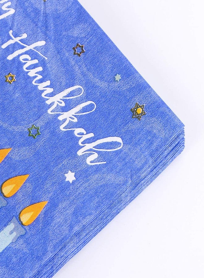 JOLLYSTYLE 44PCS Hanukkah Party Set - Hanukkah Decoration Holiday Chanukah Party Decorations Supplies Plates Cups Napkins - Image 3