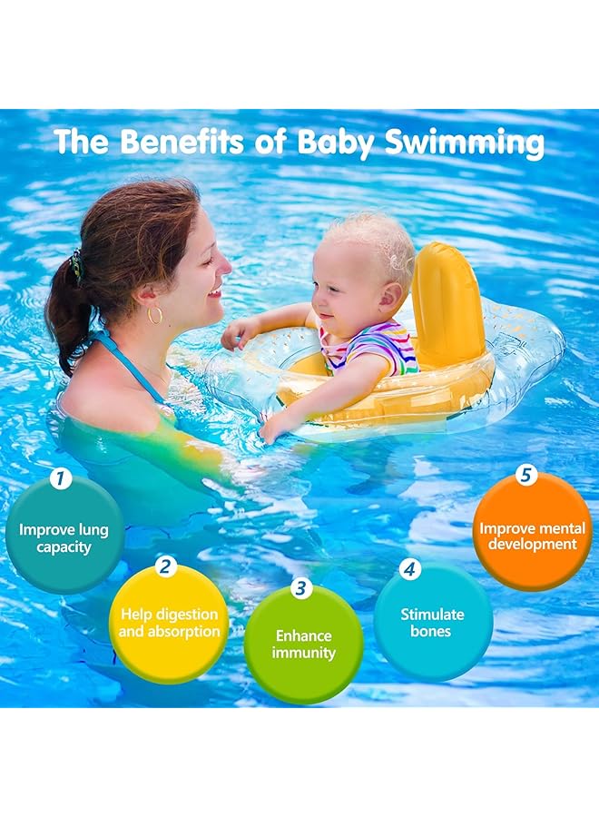 KASTWAVE Baby Swimming Float Inflatable Safety Seat With No Flip Design Thickened Comfort Pool Floatie For Infant Toddler 0 6 Years Old 6 22 Kg Weight Capacity Yellow - Image 3