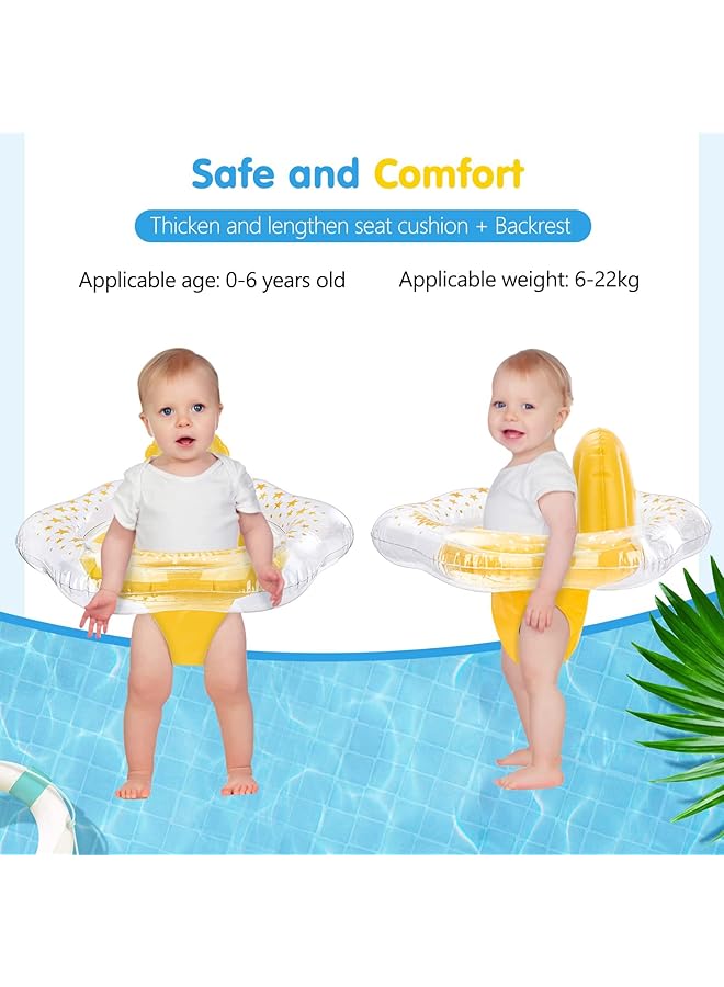 KASTWAVE Baby Swimming Float Inflatable Safety Seat With No Flip Design Thickened Comfort Pool Floatie For Infant Toddler 0 6 Years Old 6 22 Kg Weight Capacity Yellow - Image 2