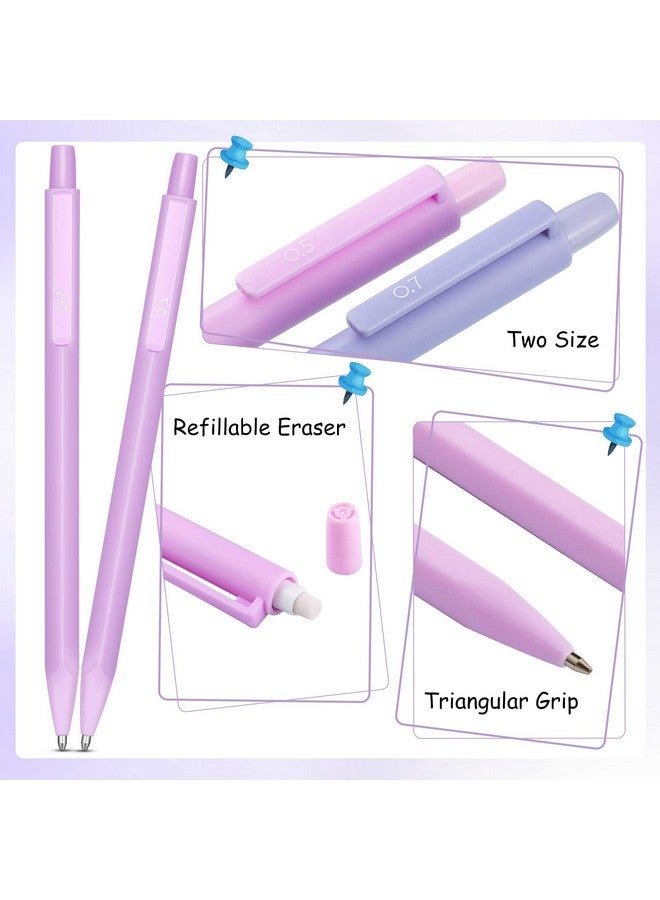 Yexiya 36 Pcs Mechanical Pencil Set, 12 Pcs Pastel Cute Mechanical Pencils 0.5 Mm 0.7 Mm With 8 Tubes Hb Resin Refills, 4 Pcs Erasers And 12 Pcs Cap Eraser Refills For Kids Girls Writing(0.5 Mm, 0.7 Mm)  - Image 3