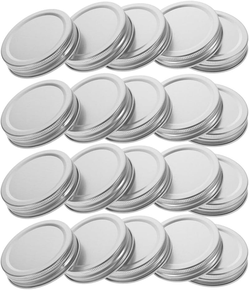 Narrow & wide space compatible SHOWERORO 30pcs Tinplate Lid for Canning Jar 70mm Silver Reusable Sealing Jar Covers for Wide Mouth Home Canning and Food Storage UV resistant - Image 1