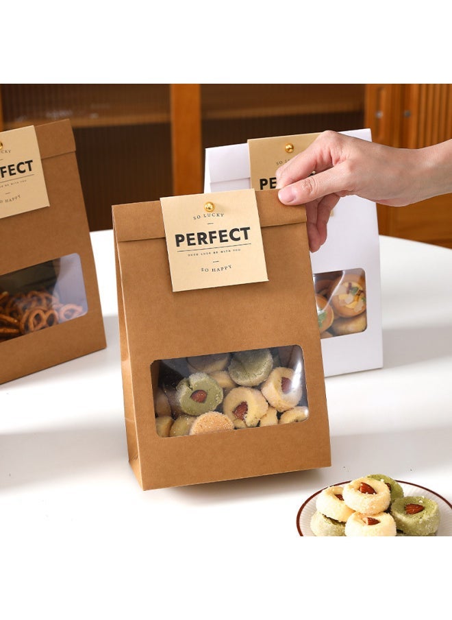 Kraft Paper Packaging Bag Biscuits Snowflake Crisp Glutinous Rice Boat Cookies Candy Nougat Toffee Food Box Baking-Specifications - Image 3
