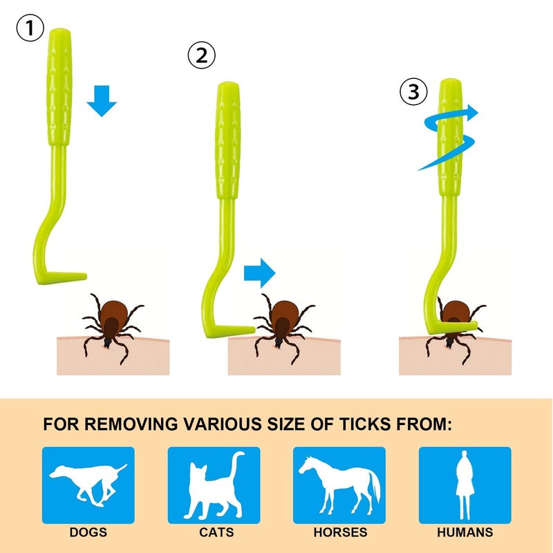 Qpets® طقم إزالة القراد للكلاب 7 قطع - مزيل القراد والبراغيث للكلاب والقطط، أدوات العناية، مجموعة أدوات إزالة القراد، ملقط إزالة القمل، مشط القراد للكلاب - Image 3