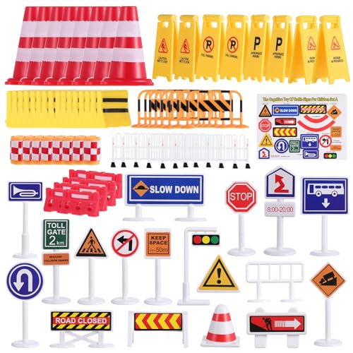 Toddmomy 1 Set Traffic Signs for Kids Mini Stop Signs Street Road Sign for Educational Preschool Train Cars Track Accessories - Image 1