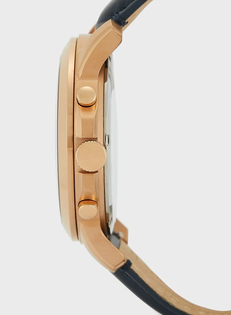 FOSSIL Fs4835Ie Leather Strap Analog Watch