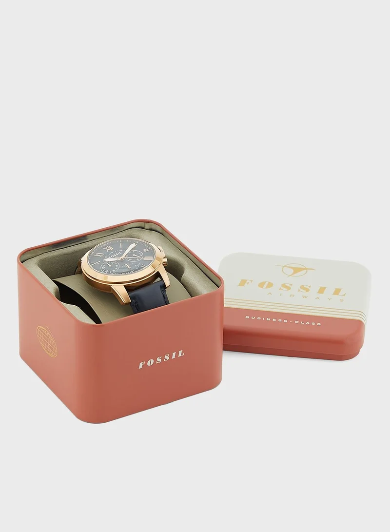 FOSSIL Fs4835Ie Leather Strap Analog Watch