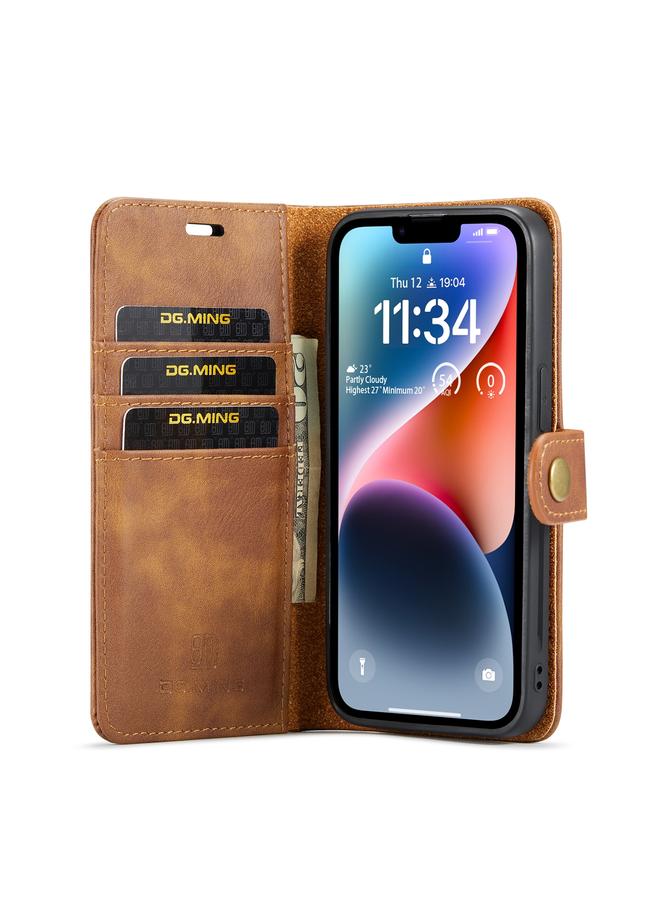 Dg Ming Case For iPhone 14 Plus Crazy Horse Texture Detachable Magnetic Leather Case - Image 4