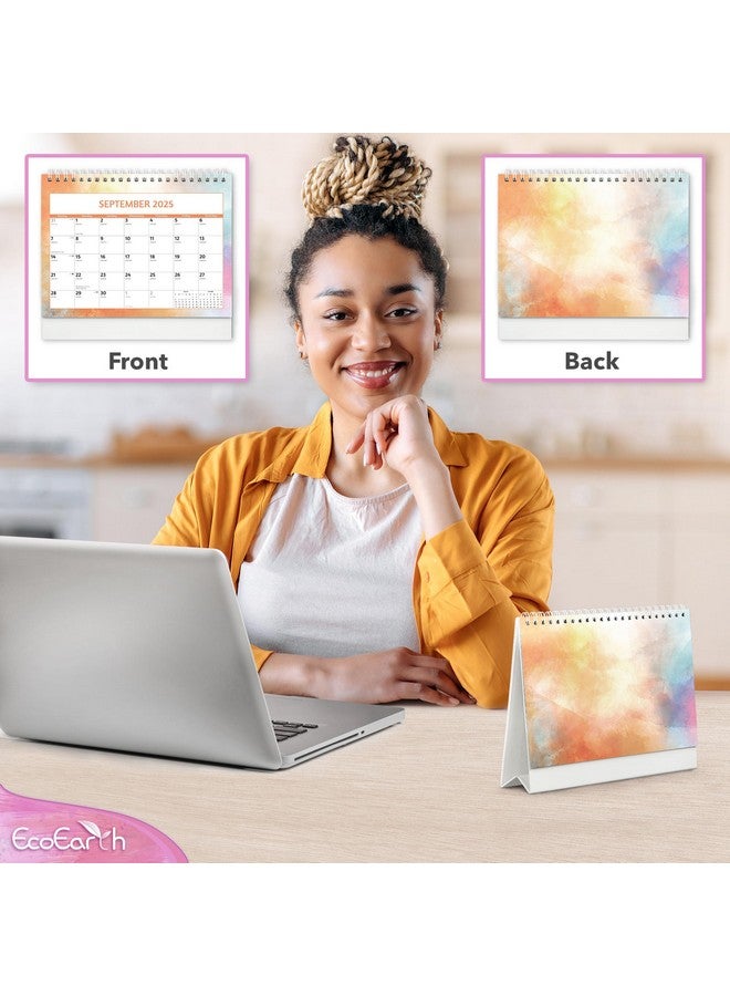EcoEarth Biodegradable 8X6 Inch 18-Month Standing Desk Calendar, Jul 2024 - Dec 2025 Tent Style Monthly Flip Calendar, Creative Art Design - Image 5