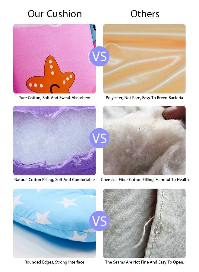 ضغط فين وسادة كرسي مرتفع للأطفال، وسادة كرسي طعام أطفال قطنية ناعمة ومريحة، وسادة قطنية لعربة الأطفال، تصميم بنمط ملون، وسادة غير قابلة للانزلاق، وسادة مقعد السيارة، نمط زرافة أحمر - Image 4