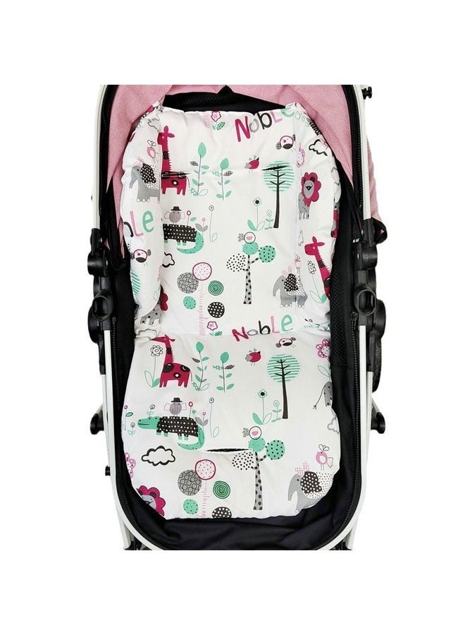 ضغط فين وسادة كرسي مرتفع للأطفال، وسادة كرسي طعام أطفال قطنية ناعمة ومريحة، وسادة قطنية لعربة الأطفال، تصميم بنمط ملون، وسادة غير قابلة للانزلاق، وسادة مقعد السيارة، نمط زرافة أحمر - Image 3