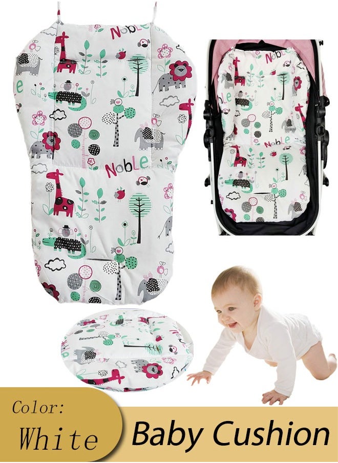 Vinnatsu Baby High Chair Cushion, Soft And Comfortable Cotton Baby Dining Chair Cushion, Cotton Baby Stroller Cushion Pad, Colored Pattern Design Baby Carriage Non Slip Cushion, Car Seat Pad, Red Giraffe Pattern  - Image 1