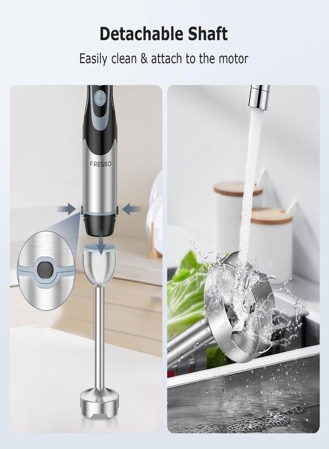 FRESKO Immersion Handheld Blender 500W with 700ml Beaker, 12-Speed & Turbo Mode Hand Blender Stick, 304 Stainless Steel Blades - Image 5