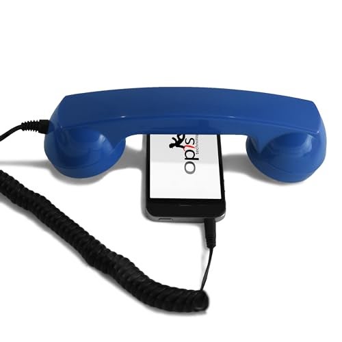 Opis Technology Opis 60s Micro: Retro Mobile Phone Handset and USB-C/Jack Handset for iPhone 15+ and Android (Blue) - Image 1