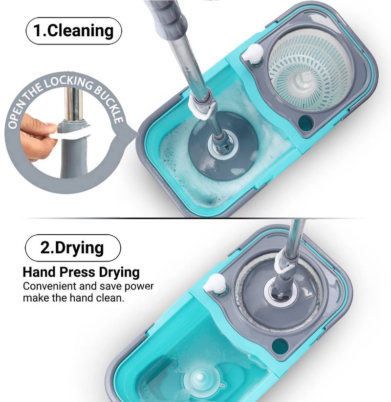 V-MOP VMOP Premium CGreen Plastic Twin Double Bucket Wheel Mop 6 Months Warranty on Rod Set - Image 3