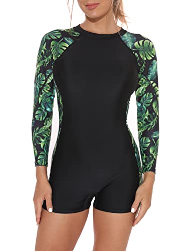YATEEN Women Rash Guard Long Sleeve One Piece Swimsuit Surfing Bathing Suit UPF 50 Athletic Swimwear - Image 3