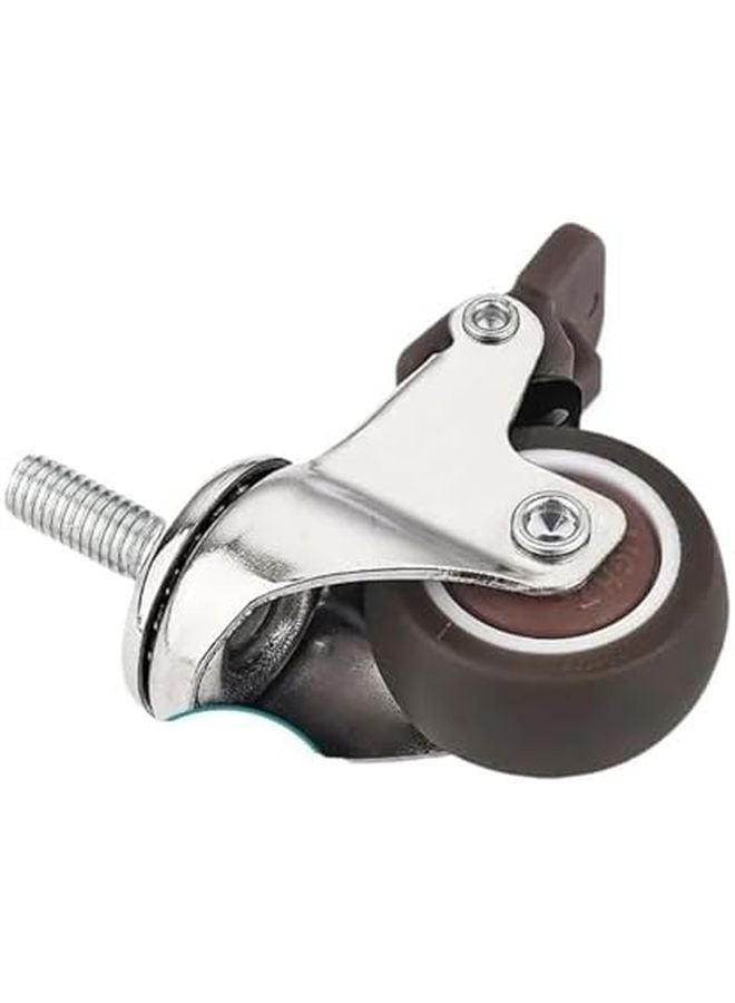 4PCS 1Inch Beige Furniture Wheels Heavy Duty Universal Mute Caster 360 Swivel Rubber Roller - Image 2