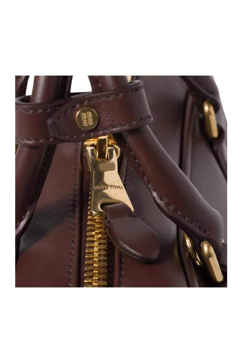 Miu Miu MIU Arcadie Leather Crossbody Hobo Handbag Women Camera With Top Handle  - Image 5
